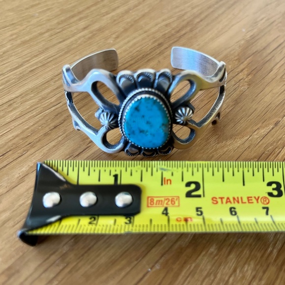 Vintage Navajo Sterling Silver Turquoise Bracelet Cuff Martha Cayatineto #1 - Picture 15 of 16